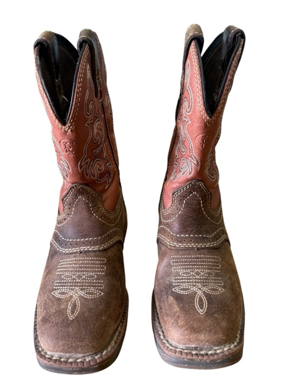 Tony Lama LL552 Kids Rusty Saddle 8" Cowboy Western Boots Shoes Youth Size 9D - Picture 2 of 8